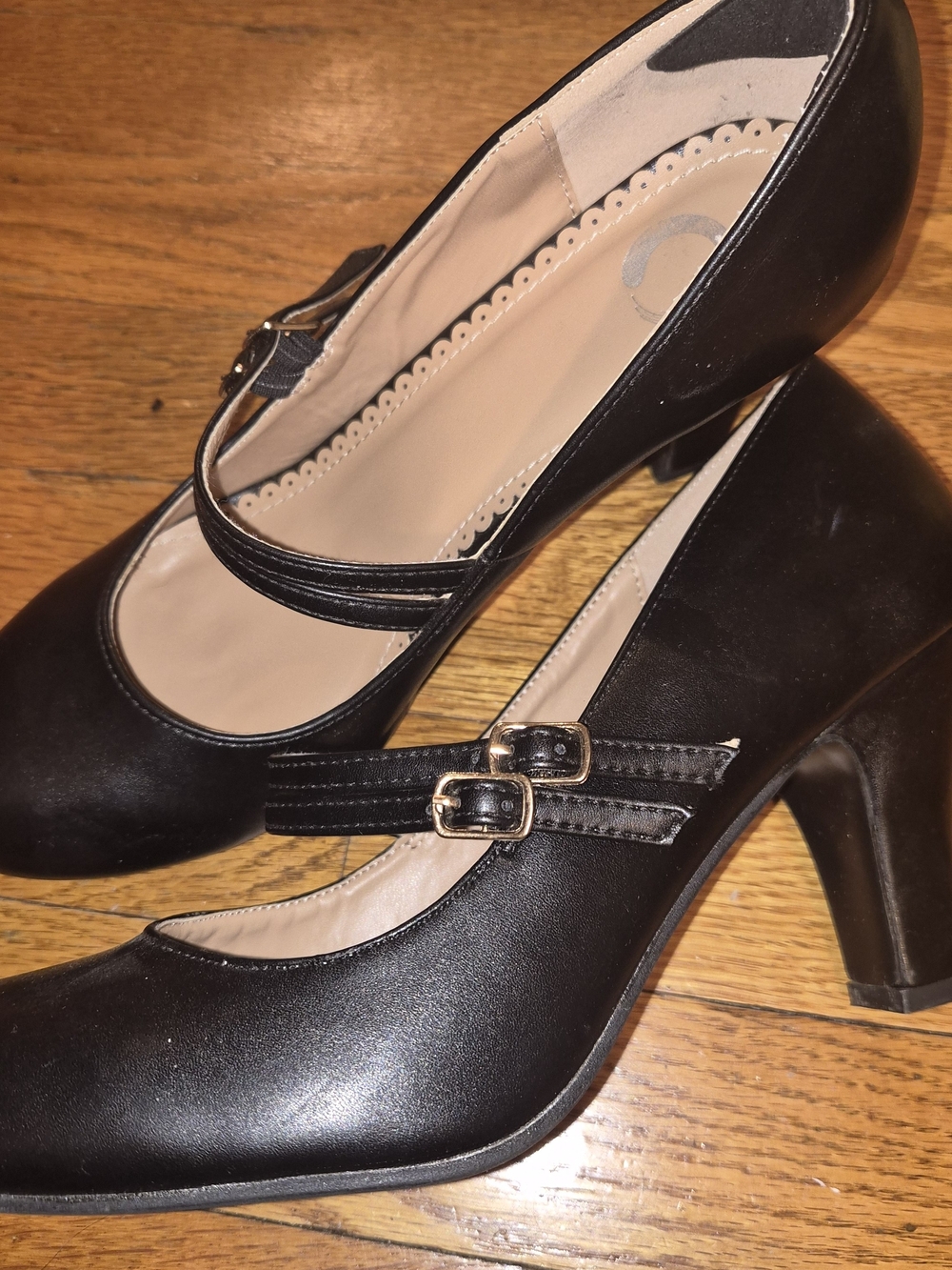 Black Double-Strap Heels Size 9